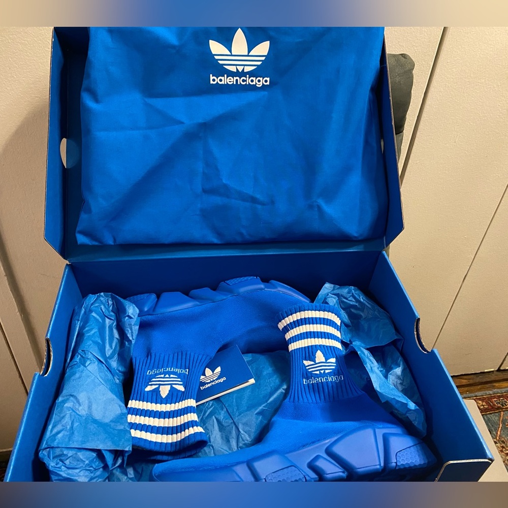 Balenciaga Adidas Sock sneakers in blue - Picture 4 of 11